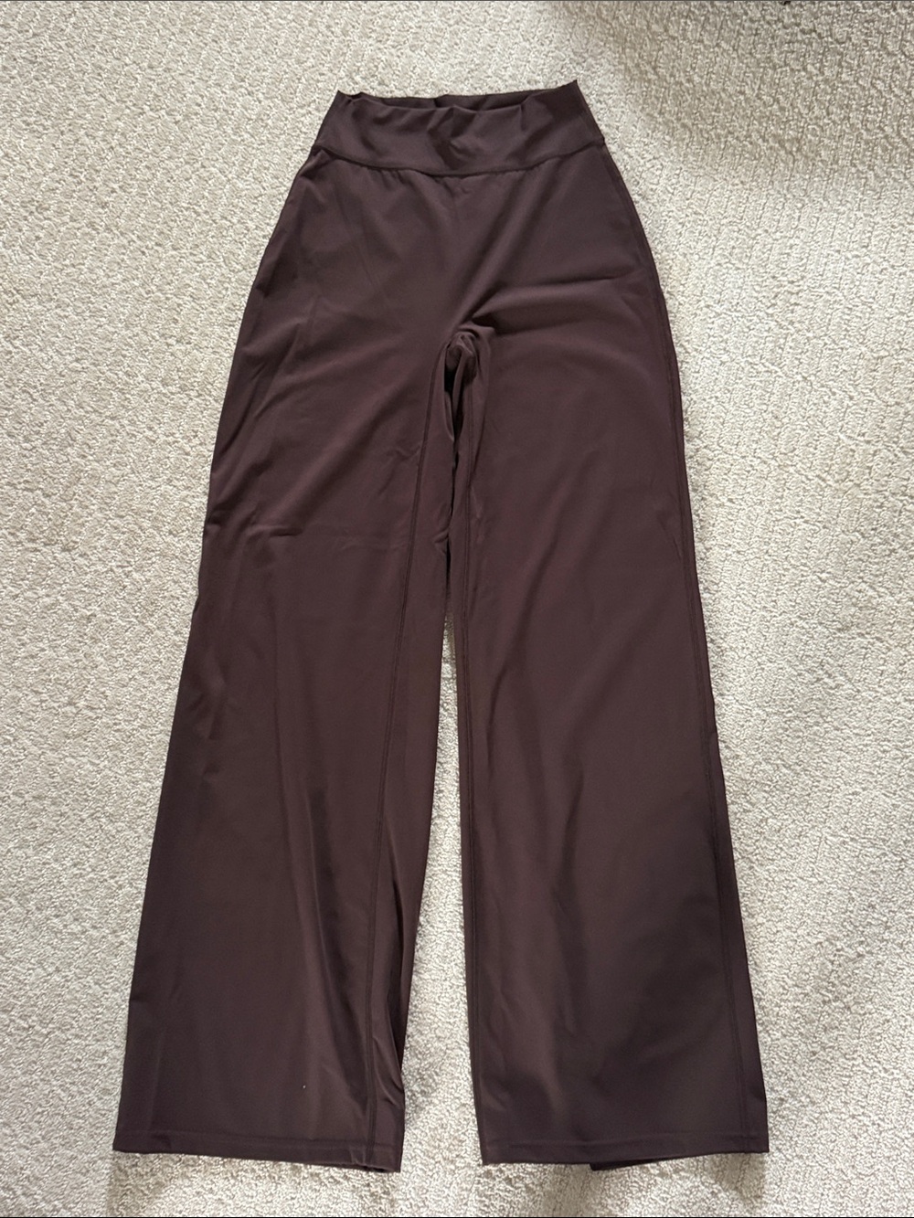 High-Waist Wide-Leg work out Pants in Dark Brown